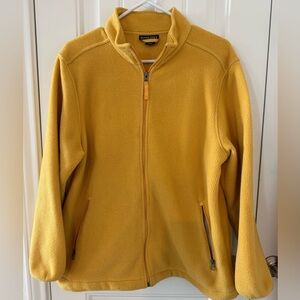 Lands’ End Aircore 200 Yellow Poly Fleece Full Front Zip Jacket- size LP (14/16)